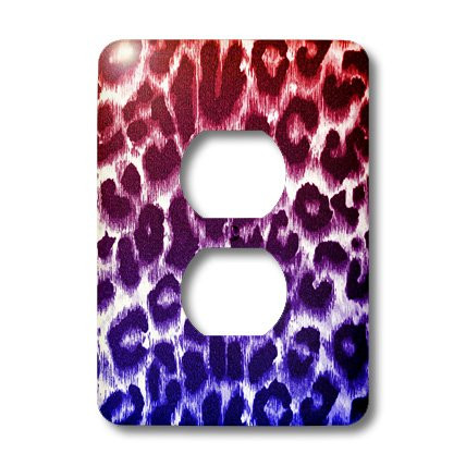3dRose LLC lsp_30865_6 Patriotic Red White and Blue Leopard Print Fashion - 2 Plug Outlet Cover
