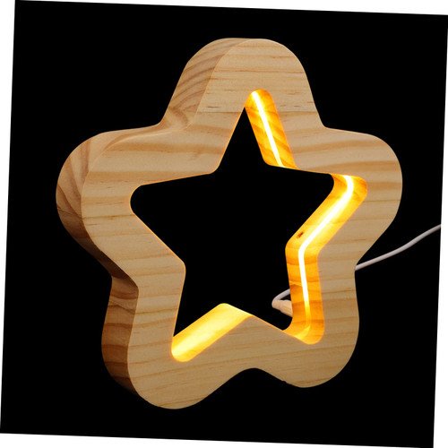 Star LED Neon Light 3D Night Lamp Desktop Decor Star Night Light Kawaii Night Light Christmas Lighting Wood LED Night Lamp LED Neon Lamp Star Neon Night Light USB Gift