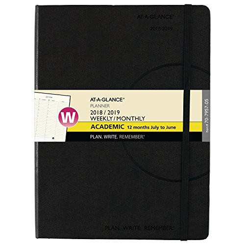 AT-A-GLANCE 2018-2019 Academic Year Weekly & Monthly Planner / Appointment Book, Medium, 7-1/2 x 10, Plan.Write.Remember. (70795705)