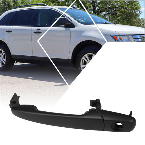 PM PERFORMOTOR Front Left/Right Side Door Pull Handle w/Keyhole Compatible with 07-10 Ford Edge,Primered Black
