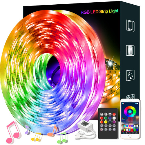 xiflan Led Lights for Bedroom 65.6ft, LED Strip Lights with Bluetooth and APP Control,Multicolor RGB LED Light Strips,Music Sync Color Changing Light Strips for Room Home Party Decoration