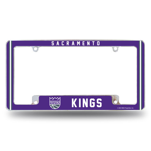 Rico Industries NBA Sacramento Kings Classic 12" x 6" Chrome All Over Automotive License Plate Frame for Car/Truck/SUV