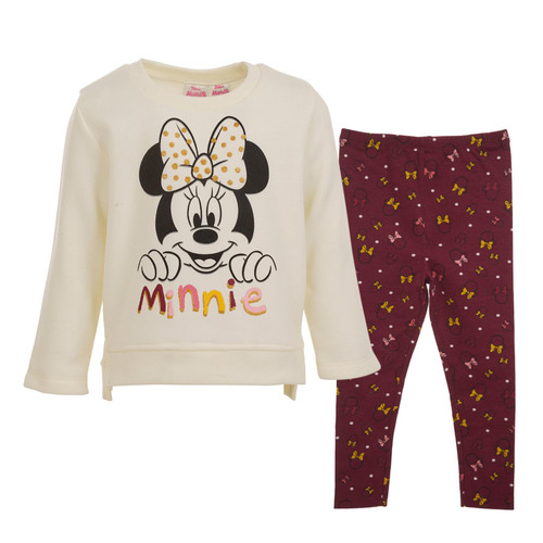 Disney Minnie Mouse Little Girls Sweatshirt and Leggings Outfit Set White 7-8 Disney Minnie Mouse Little Girls Sweatshirt and Leggings Outfit Set White 7-8