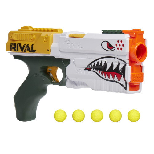 Nerf Rival Kronos XVIII-500 Blaster, Breech-Load, 5 Nerf Rival Rounds, Spring Action, 90 FPS Velocity, White Color Design, for Teens, Ages 14+ (Amazon Exclusive)