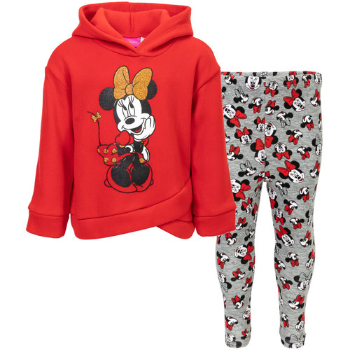Disney Minnie Mouse Big Girls Fleece Hoodie and Leggings Outfit Set Red 14-16 Disney Minnie Mouse Big Girls Fleece Hoodie and Leggings Outfit Set Red 14-16