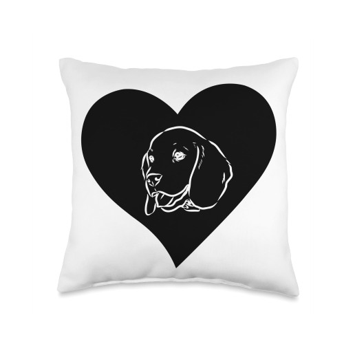 Beagle Dog Lover Apparel Heart Funny Beagle Owner Pet Dog Lover Throw Pillow, 16x16, Multicolor