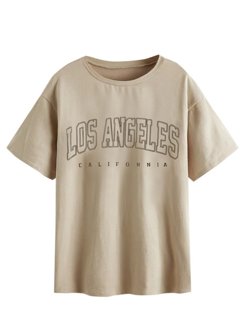 SOLY HUX Women's Graphic Oversized Tees Letter Print Summer Tops Vintage Half Sleeve Loose Casual T Shirts Khaki Graphic XS SOLY HUX Women's Graphic Oversized Tees Letter Print Summer Tops Vintage Half Sleeve Loose Casual T Shirts Khaki Graphic XS