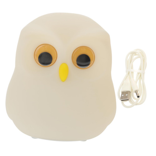 DOITOOL Owl Night Light Baby Night Light Lovely Night Lamp Atmosphere Light Silicone Pat Light Silicone Led Night Light Animal Night Light Table Lamp Baby Light Abs Silicone Lamp White