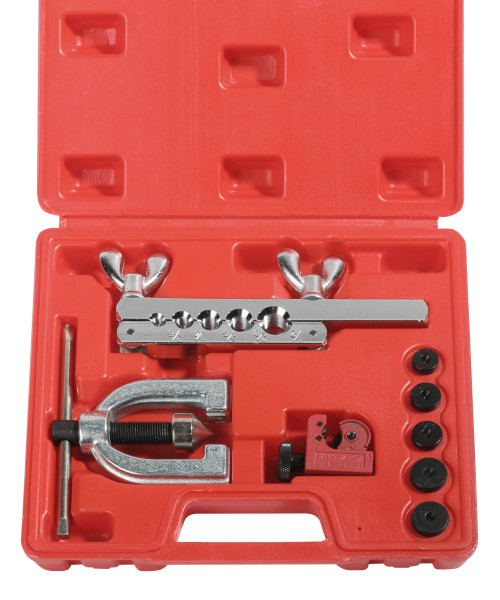 YAKEFL Brake Line Flaring Tool Kit,Car Accessories Flaring Tool Brake Tools Tubing Tool with Adapters,Brake Line Flaring Kit,Double Flaring Tool Kit Single Flaring Tool Kit for Brake Line