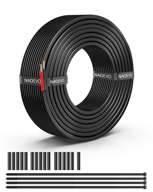 16 Gauge Wire 2 Conductor Electrical Wire, 16 AWG Wire Stranded PVC Cord, 12V Low Voltage/Tinned Copper/Flexible/16/2 Wire for Automotive Wire LED Strips Lamp Lighting Marine (30FT-9.1M)