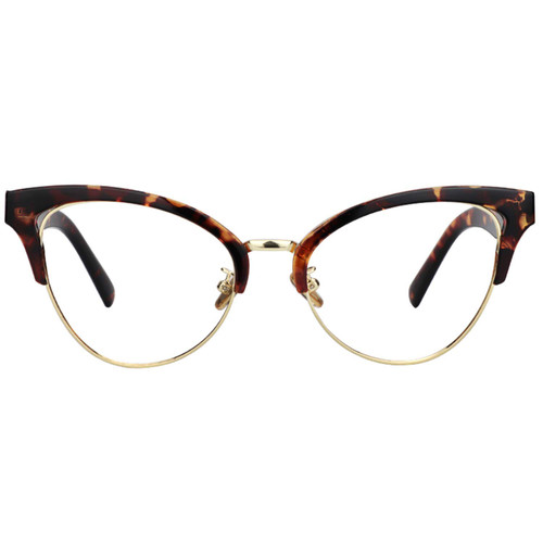 Zeelool Women's Browline Cat Eyeglasses Frame with Clear Lens Charlene FX0819-01 Tortoise