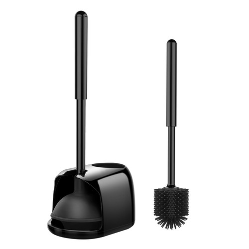 SetSail Silicone Toilet Brush and Plunger Set, Toilet Plungers for Bathroom Heavy Duty Toilet Bowl Brush and Holder Hidden Toilet Plunger and Brush Set for Deeply Cleaning - Black SetSail Silicone Toilet Brush and Plunger Set, Toilet Plungers for Bathroom Heavy Duty Toilet Bowl Brush and Holder Hidden Toilet Plunger and Brush Set for Deeply Cleaning - Black