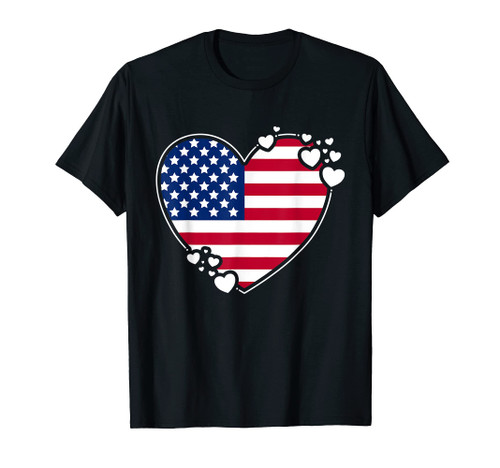 American Flag Heart 4th of July Heart USA Flag Heart T-Shirt American Flag Heart 4th of July Heart USA Flag Heart T-Shirt