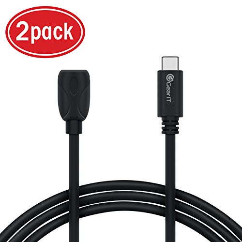 USB Type C Adapter, GearIT 2-Pack USB 2.0 Type C to Micro USB Female 6 inch Adapter Cable, Black