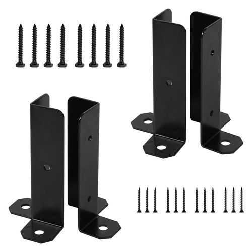 Pehciroe 4Pcs Adjustable Deck Post Base, 4x4 Post Base Brackets, Fence Post Base, Anchor Base Brackets fit for 2x2, 2x4, 4x4 Post for Railing Mailbox Deck