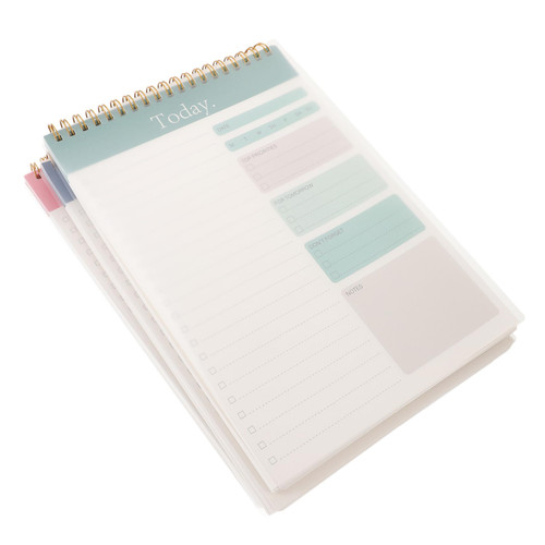 Ciieeo 3pcs Daily Planner Notebook Notepad Note Pad Coil Notebooks Page Tabs to Do List Pad to-do List Pads Schedule Memo Pads to Do List Notebook Desk Planner Paper Student Thicken