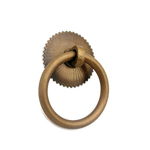 DarbuT Door Kitchen Hardware Cupboard Knobs,Antique Brass Kitchen Cabinet Drawer Ring Pulls Bronze Furniture Knobs Cupboard Wardrobe Door Pull Handles Vintage 4Pack Handles (Size : 50mm)