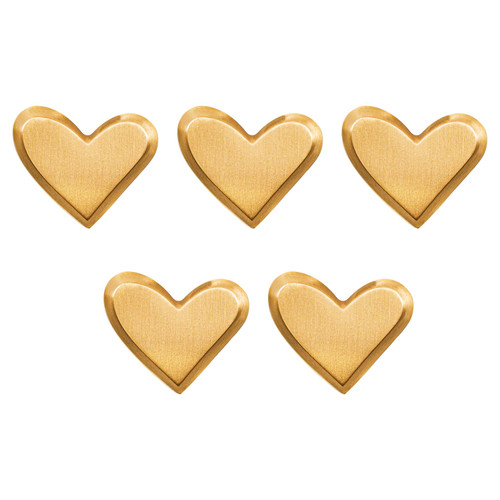 SAILANKA Heart Cabinet Pulls Knobs Brushed Brass Dresser Cupboard Hardware Pulls Gold Drawer Hardware Knobs Handle, 5 Pack