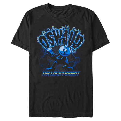 Disney Big Epic Mickey Oswald Lightning Men's Tops Short Sleeve Tee Shirt, Black, 3X-Large Tall
