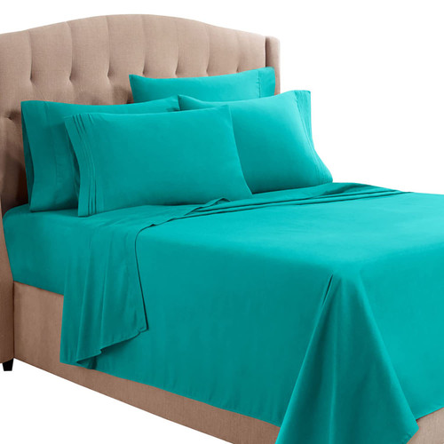 Clara Clark Full Sheets, 6 Piece Set - Hotel Luxury Sheets for Full Size Bed, Super Soft Bedding Sheets & Pillowcases, Full Size Sheets, Teal