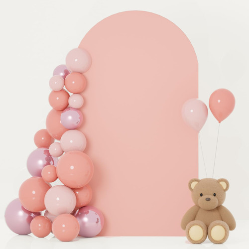 FOTSHARER Arch Cover Dusty Rose Arch Cover Backdrop Fabric 2.6x6FT Spandex Arch Backdrop Cover for Round Top Backdrop Stand Half Fitted Arch Cover Balloon Arched Panels Cover for Wedding Party Supply