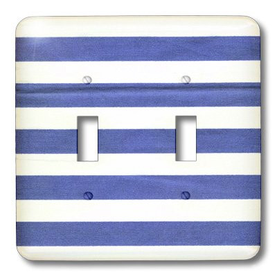 3dRose lsp_34770_2 Blue Stripes Double Toggle Switch