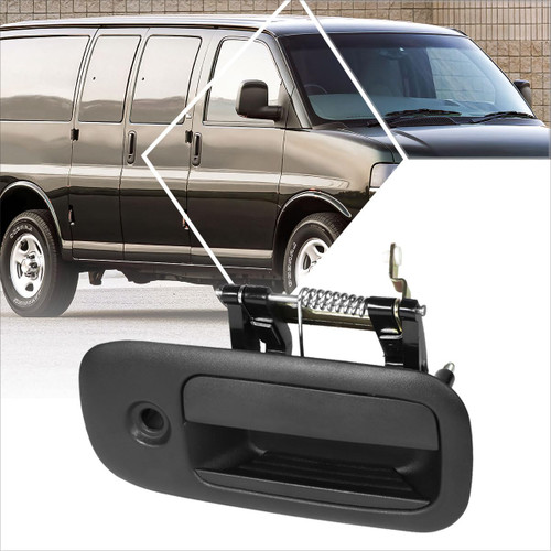 PM PERFORMOTOR Rear Right Outer Side Sliding Door Handle Compatible with 03-09 Express/Savana 1500 2500 3500 4500,Textured Black