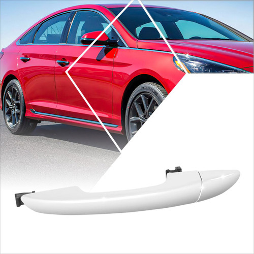 PM PERFORMOTOR Rear Left/Driver Side Outer Door Handle w/Keyhole Compatible with 15-19 Sonata,Chrome