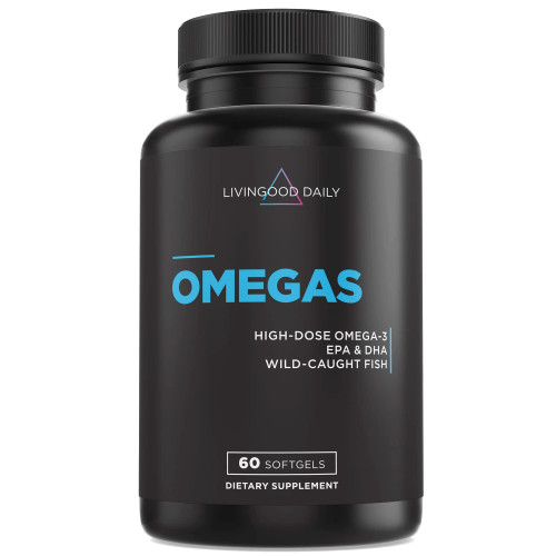 Livingood Daily Omegas - Omega 3 Fish Oil Supplements with EPA & DHA - 750mg per Serving - Joint, Brain, Digestive, and Heart Health - Wild-Caught Fish, Non-GMO, Lemon - 60 Softgels Livingood Daily Omegas - Omega 3 Fish Oil Supplements with EPA & DHA - 750mg per Serving - Joint, Brain, Digestive, and Heart Health - Wild-Caught Fish, Non-GMO, Lemon - 60 Softgels