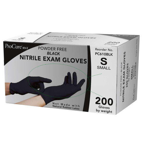Disposable Black Nitrile Gloves Small, 200 Count -Heavy Duty 4 Mil Thick -Powder Free, Rubber Latex Free, Medical Exam Grade