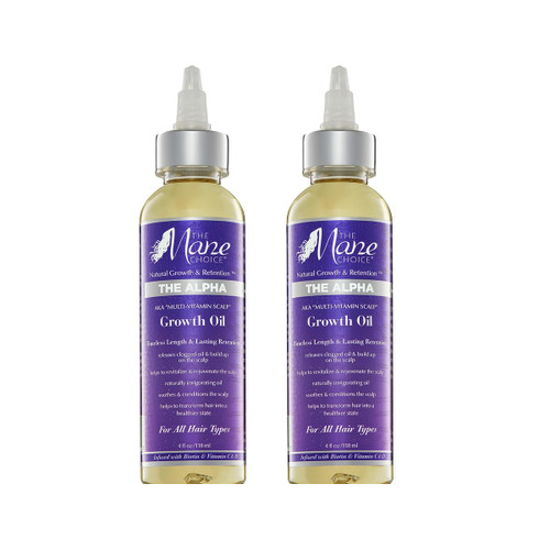 The Mane Choice Alpha Multi-Vitamin Scalp Nourishing Hair Growth Oil, Helps Stimulate, Revitalize & Soothe, Scalp Oil with Biotin, & Vitamin C, 4 Fl. Oz, Pack of 2