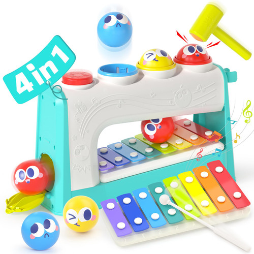 HOLA Toys for 1 Year Old Boy Gifts- 4 in1 Musical Pounding Toy with Xylophone, 1 Year Old Boy Birthday Gift, 1 Year Old Toys for Boys Toddler Toys Age 1-2 3, Montessori Toys for 1 Year Old Girl Gifts HOLA Toys for 1 Year Old Boy Gifts- 4 in1 Musical Pounding Toy with Xylophone, 1 Year Old Boy Birthday Gift, 1 Year Old Toys for Boys Toddler Toys Age 1-2 3, Montessori Toys for 1 Year Old Girl Gifts