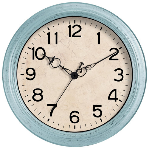 KECYET 14 Inch Wall Clocks Battery Operated Large Silent Non-Ticking Wall Clock Vintage Retro Rustic Style Decorative for Kitchen, Living Room, Bathroom, Bedroom(Teal) KECYET 14 Inch Wall Clocks Battery Operated Large Silent Non-Ticking Wall Clock Vintage Retro Rustic Style Decorative for Kitchen, Living Room, Bathroom, Bedroom(Teal)