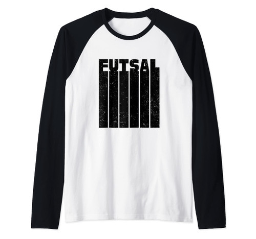 Futsal Retro Graphic Indoor Soccer Player Football Player Raglan Baseball Tee