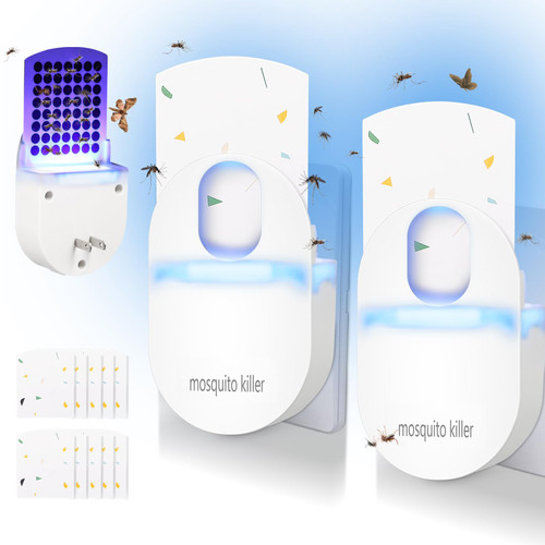 Flying Insect Trap Plug-in,2 Pack Electric Mosquito Gnat Insect Traps Killer with Night Light UV Attractant Catcher &10 Sticky Trap Boards, Fruit Fly Traps Indoor for Home Bug Catcher for House Office Flying Insect Trap Plug-in,2 Pack Electric Mosquito Gnat Insect Traps Killer with Night Light UV Attractant Catcher &10 Sticky Trap Boards, Fruit Fly Traps Indoor for Home Bug Catcher for House Office
