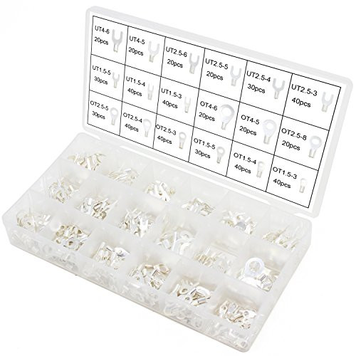WiMas 540PCS 18Size Crimp Terminals Non-Insulated Ring and Fork U-type Terminals Cable Wire Connector Crimp Electric Wire Terminals Assortment Kit WiMas 540PCS 18Size Crimp Terminals Non-Insulated Ring and Fork U-type Terminals Cable Wire Connector Crimp Electric Wire Terminals Assortment Kit