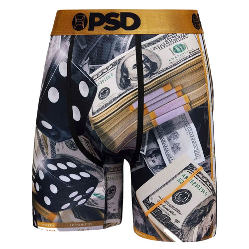 PSD Men's Money Game Boxer Briefs, Black, L