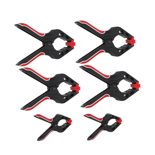 DOITOOL 6pcs Spring Clip Plastic Clips Woodworking Spring Clamp Fixing Clamp Carpentry Spring Clip Woodworking Clip Woodworking Fix Clip Woodworking Clamp Multifunction Securing Clip Red