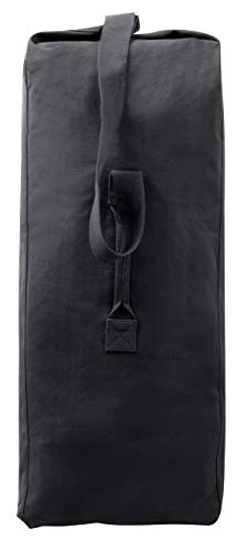 Rothco Top Load Canvas Duffle Bag, Black, 21'' X 36''