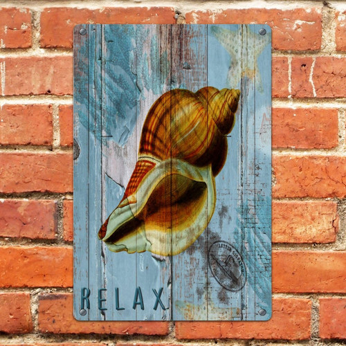 Nautical Beach Ocean Theme Underwater Sea Snail 8x12in Metal Signs Farmhouse Office Room Bedroom Man Cave Decor Tin Signs Coral And Sea Fish And Turtles Metal Plaque for Home