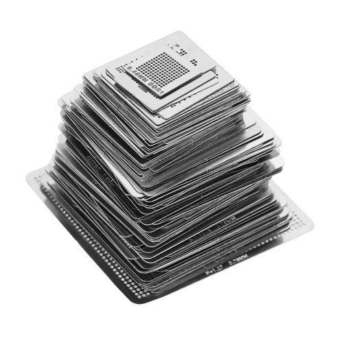 130PCS Universal BGA Reballing Stencils Kit Template Solder Steel Mesh Heat Set Kit Rework Net Phone Repair Tools