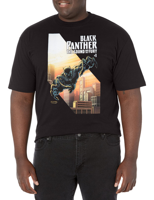 Marvel Big & Tall Classic Panther Fury FEB18 Men's Tops Short Sleeve Tee Shirt, Black, 4X-Large