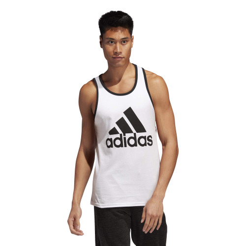 adidas Men's Badge of Sport Classic Tank, White/Black, Medium