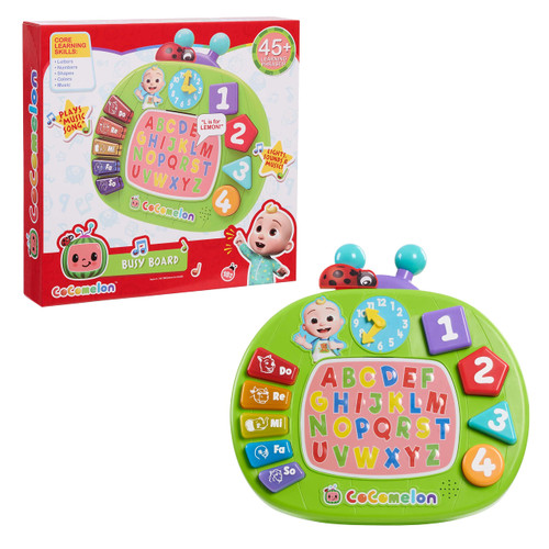 COCOMELON Learning Melon Busy Board, Over 45 Phrases, Preschool Learning and Education, Officially Licensed Kids Toys for Ages 18 Month, Amazon Exclusive