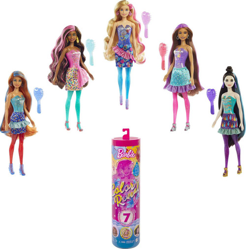 Barbie Color Reveal Doll & Accessories, Party Series, 7 Surprises, 1 Barbie Doll (Styles May Vary)
