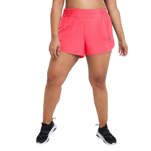 Champion Sport, Moisture Wicking, Athletic Shorts for Women, 4" (Plus Size), Joyful Pink, 2X