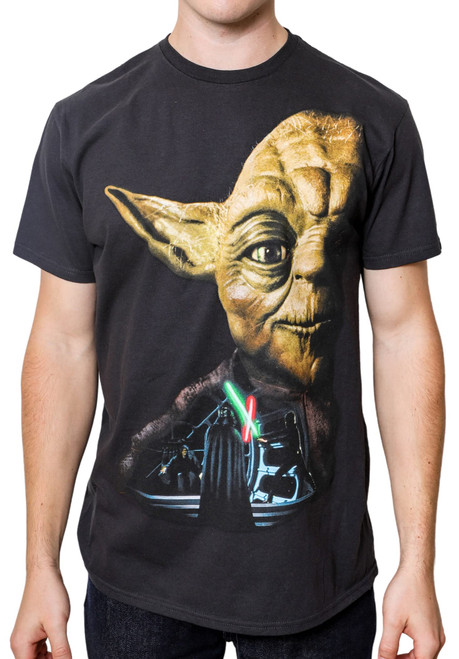 STAR WARS Yoda Last Battle Return of The Jedi T-Shirt(LG, Black)