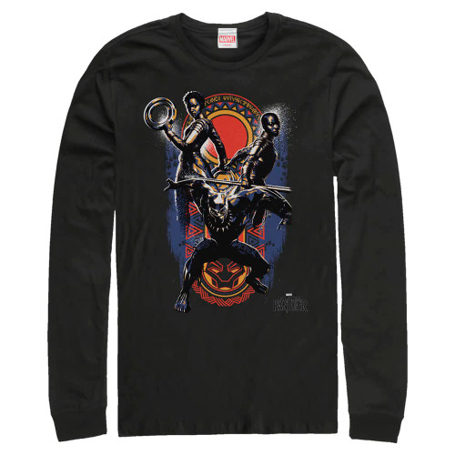 Marvel Men's Big Three Tops Long Sleeve Tee Shirt, Black, 4X-Large Tall