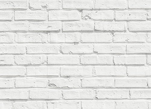 Home Decor Line CR-67214 White Bricks Kitchen Panel Decal, White & Off-White