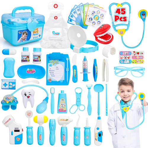 STEAM Life Doctor Kit for Kids, 45Pcs Kids Doctor Kit, Doctor Kit for Toddlers 3-5 Kids Doctor Playset Doctor Kit Doctor Toys for Kids Doctor Set with Stethoscope Pretend Play for Boys Girls 3 4 5 6 +